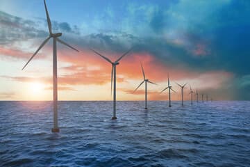 Wind turbines on water